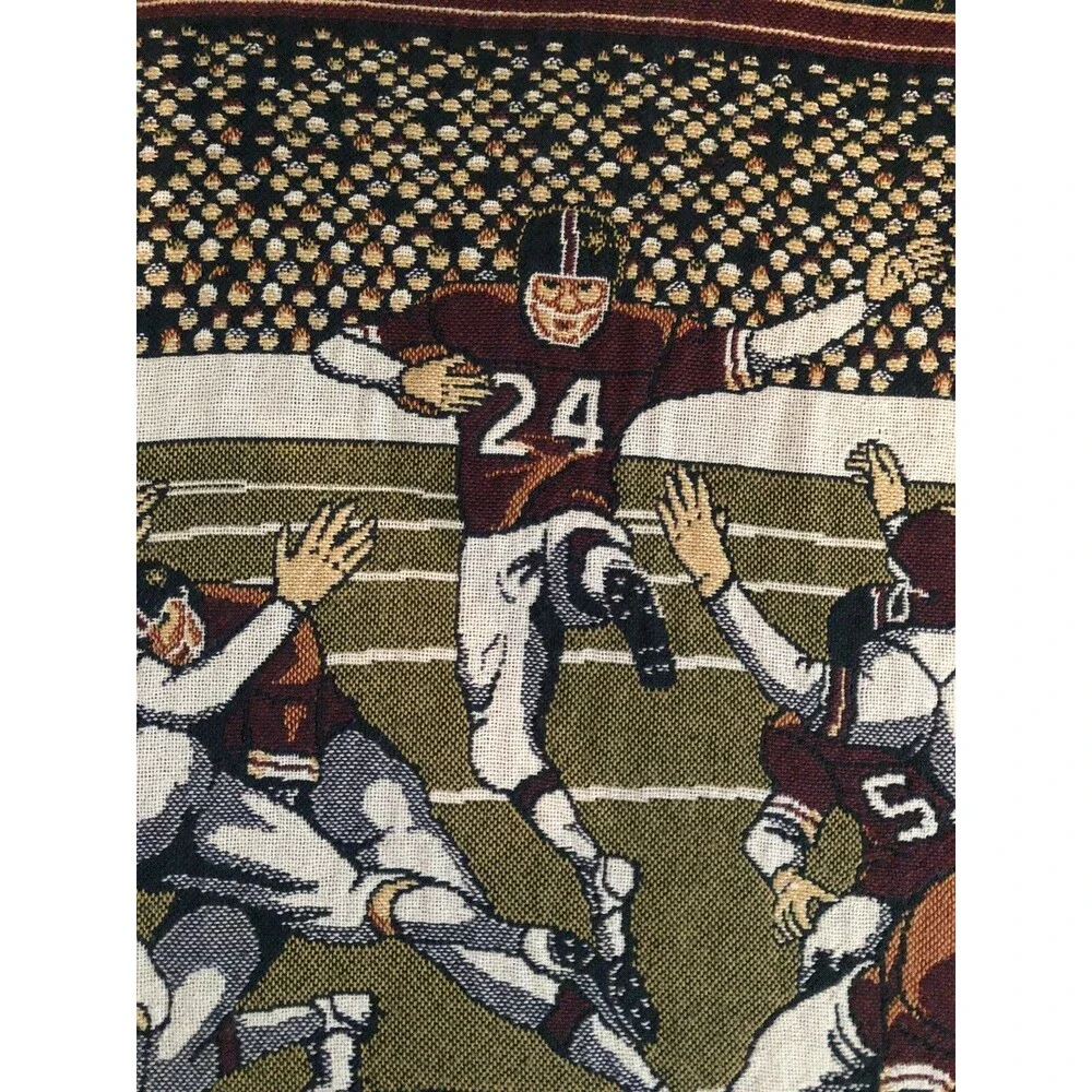 VTG Crown Crafts Wall Hanging Football Game Tapestry 40